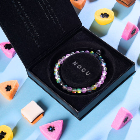 Licorne Violet | Argent | Bracelet de perles de verre sirène
